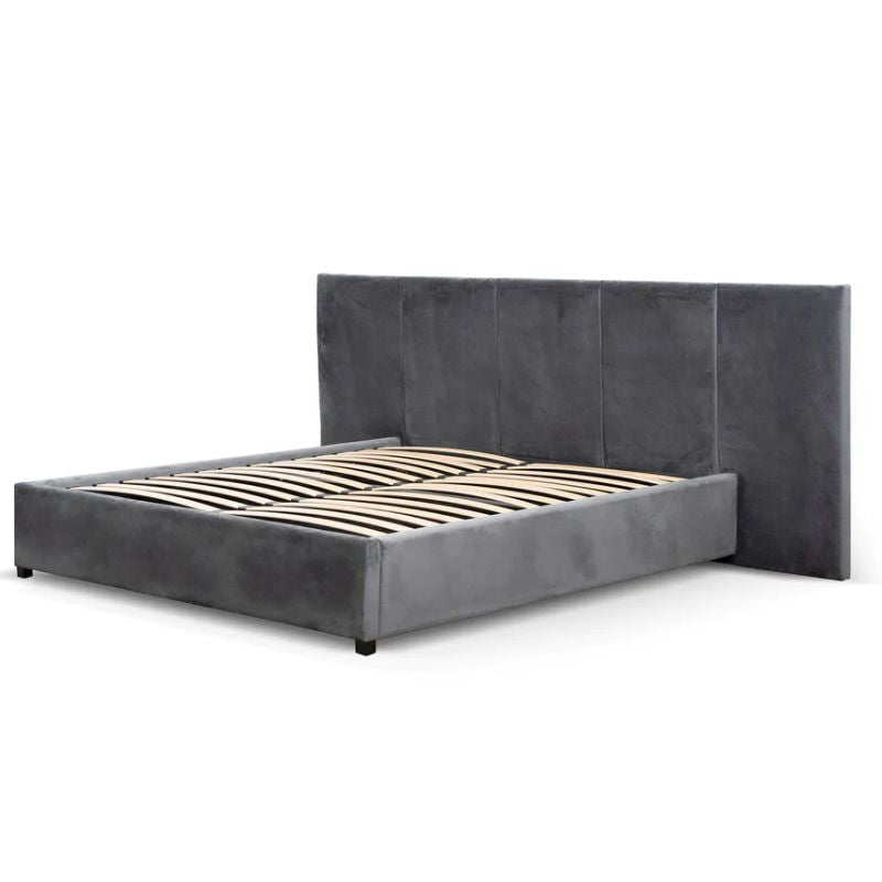 Ivyridge King Sized Bed Frame Spec Grey Charcoal Open