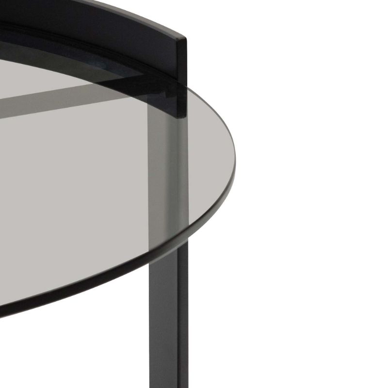 James 70CM Glass Coffee Table Frame Side