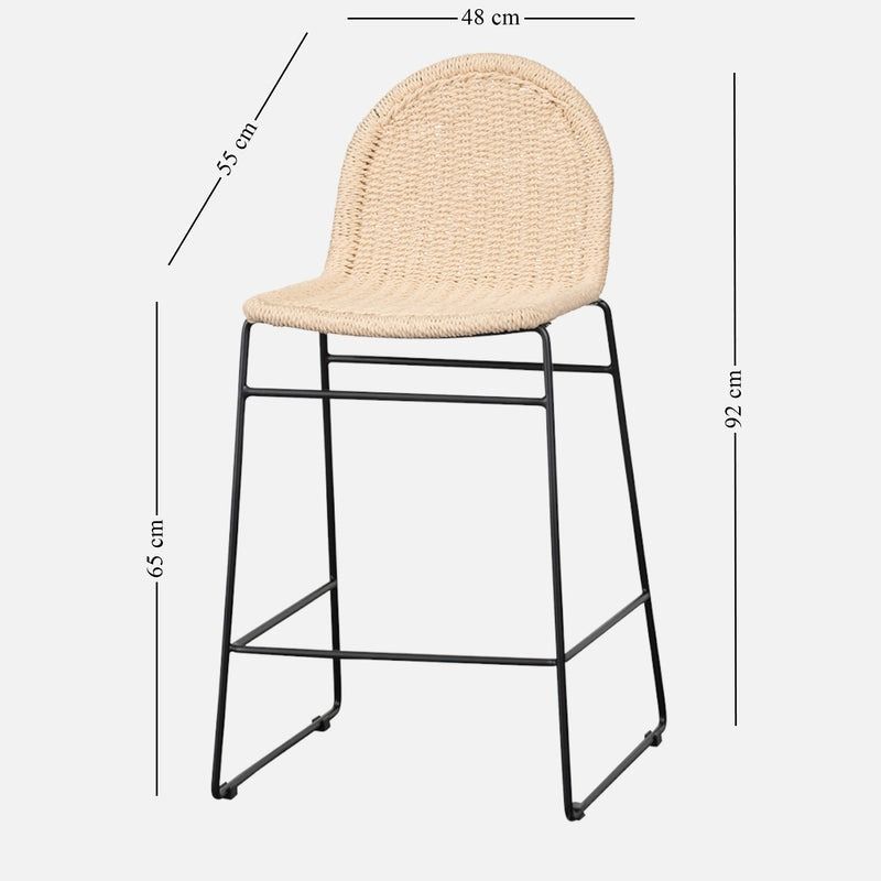 John 65CM Rattan Barstool Natural Specifications