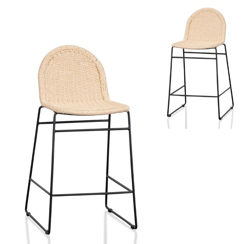 John 65CM Rattan Barstool Natural