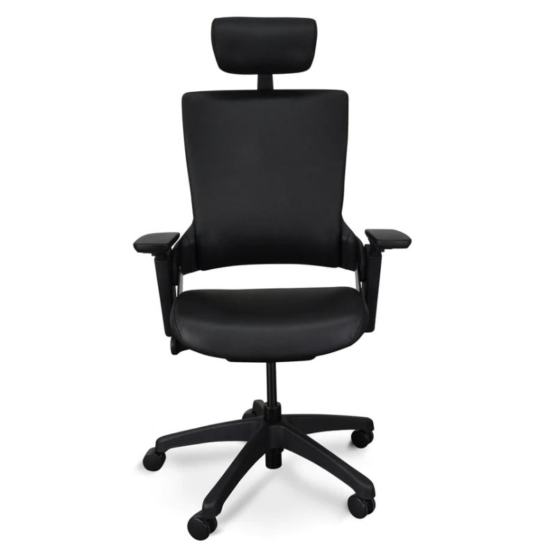 Kendalwood Ergonomic Leather Office Chair Ergonomic Leather Black Front