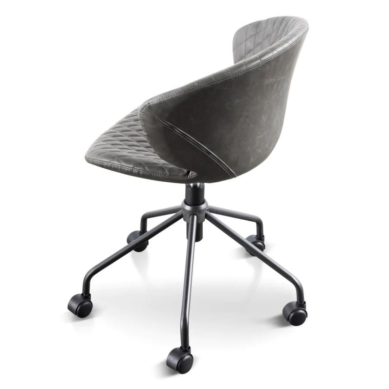 Kenmore Office Chair Charcoal With Black Base Back Angle