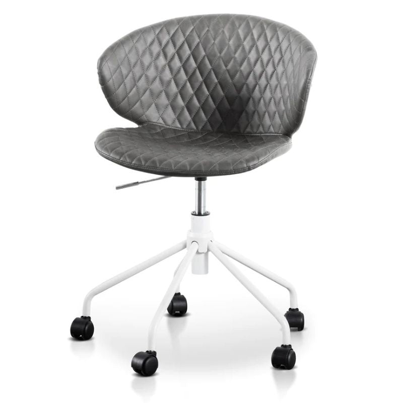 Kenmore Office Chair Charcoal With White Base Angle