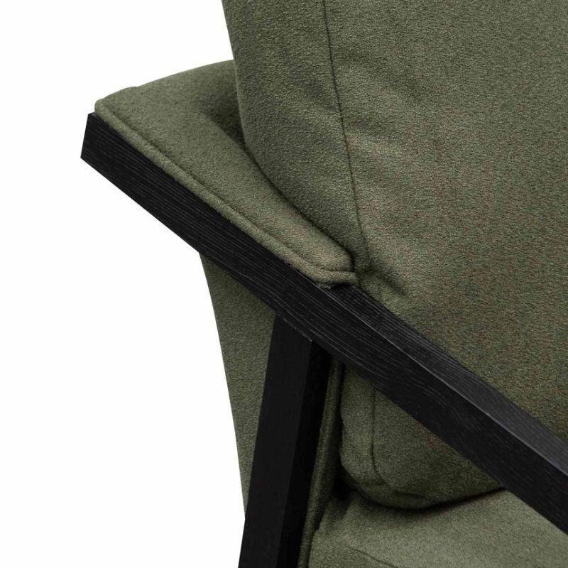 Kipling Green Fabric Lounge Chair Handle Close