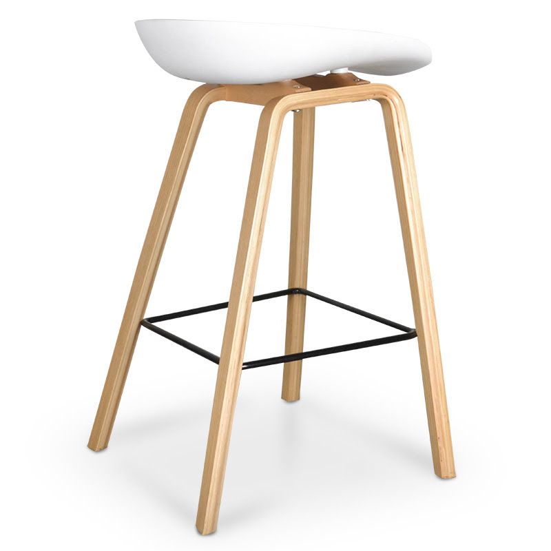 Larchmont 65CM Bar Stool White And Natural Angle View