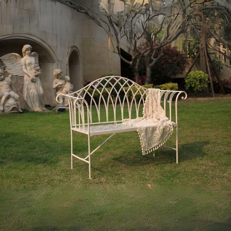 Lavinia 128CM Iron Garden Bench Garden Image