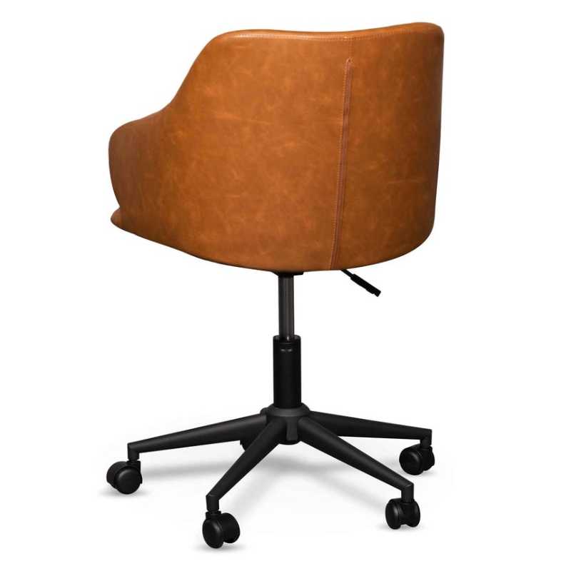 Lindenwood Office Chair Vintage Tan With Black Back Side View