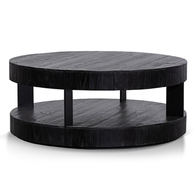 Litchfield 100CM Round Coffee Table Black Front
