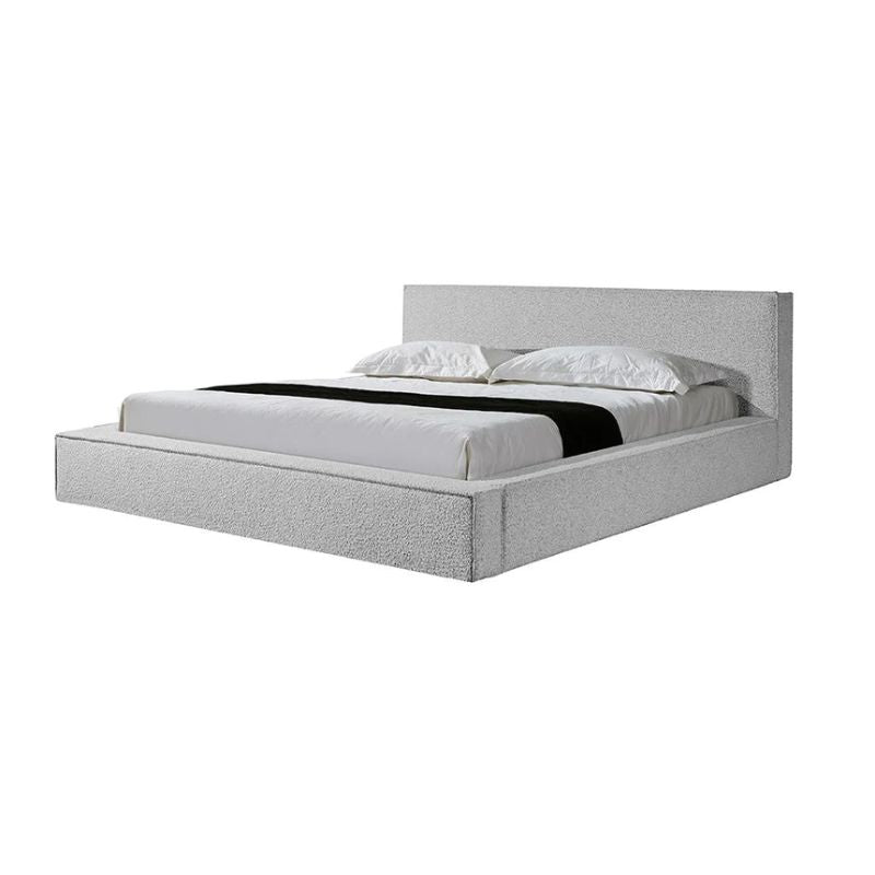 Loxford Fabric King Bed Frame Pepper Boucle Angle