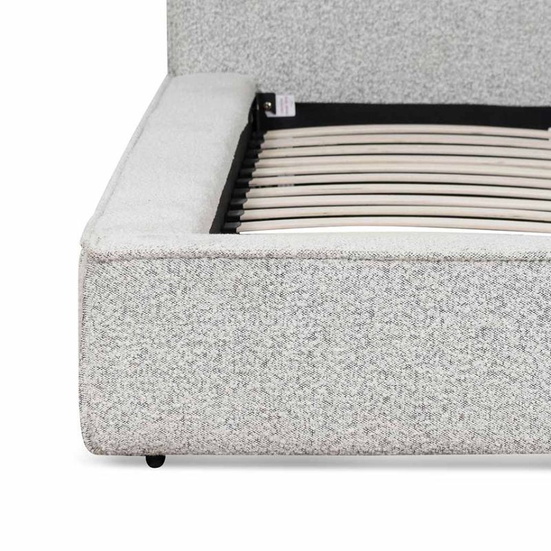 Loxford Fabric Queen Bed Frame Pepper Boucle Bottom