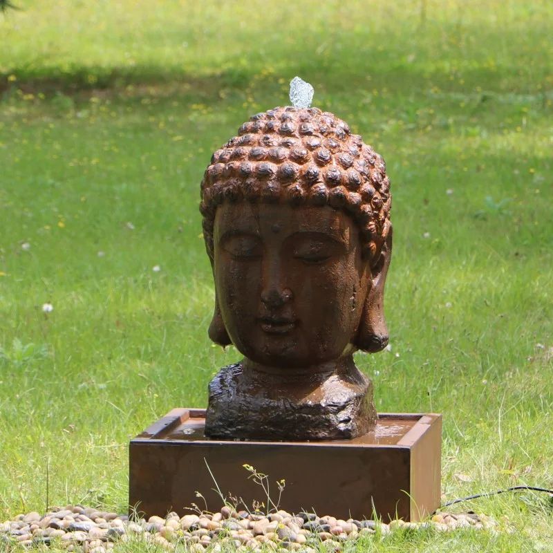 Lucky Buddha Outdoor Water Fountain With Led