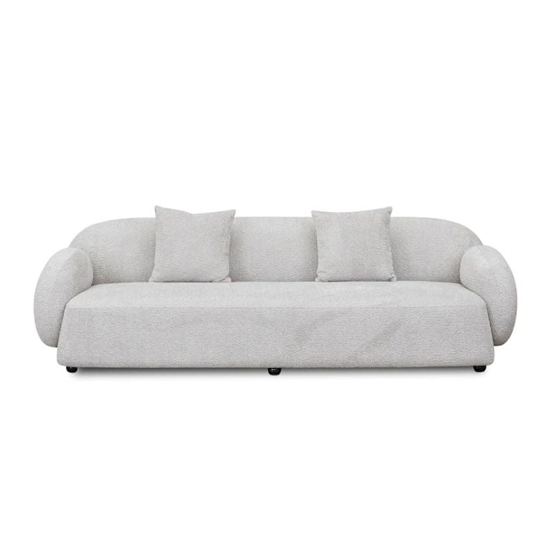 Luxton 3 Seater Fabric Sofa Salt White Front
