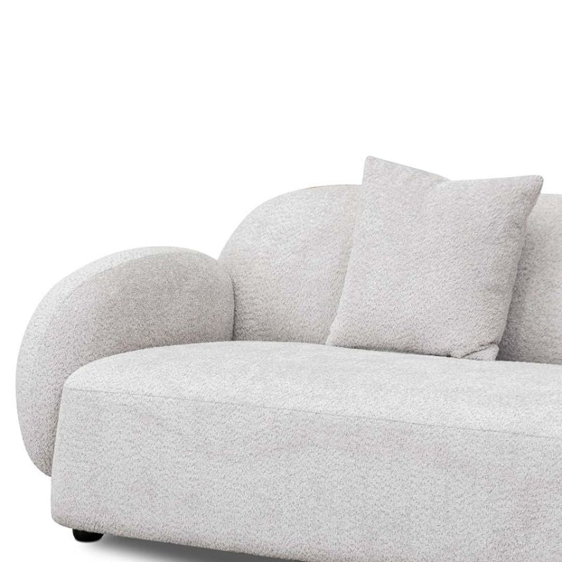 Luxton 3 Seater Fabric Sofa Salt White Right Side