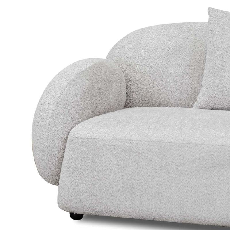Luxton 3 Seater Fabric Sofa Salt White Side