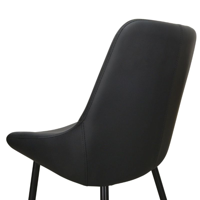 Lytton Dining Chair Set Of 2 Black PU Angle