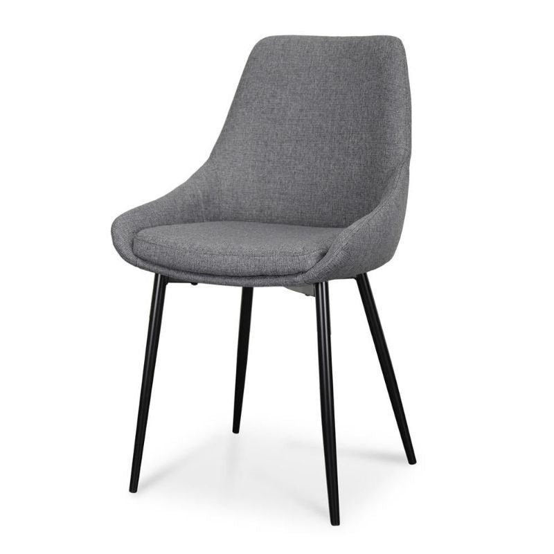 Lytton Dining Chair Set Of 2 Dark Grey Angle View