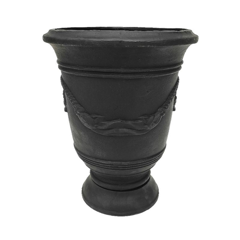 Madeline Cast Iron Garden Urn Pot Black 2