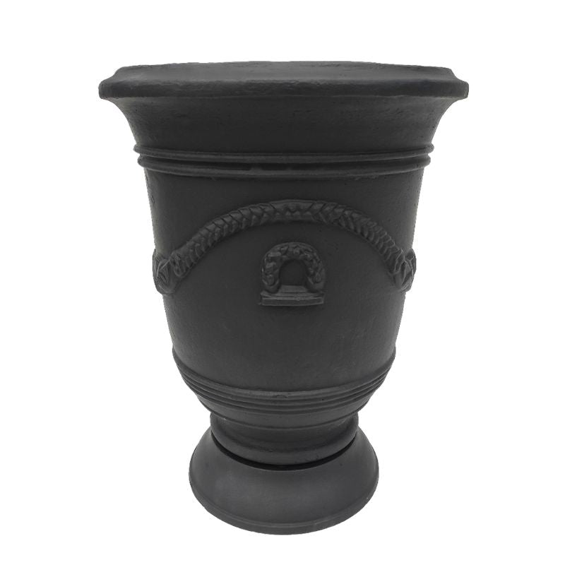 Madeline Cast Iron Garden Urn Pot Black