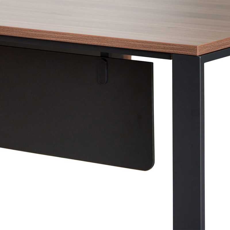 Mapleview 230CM Return Office Desk Walnut Back Corner View