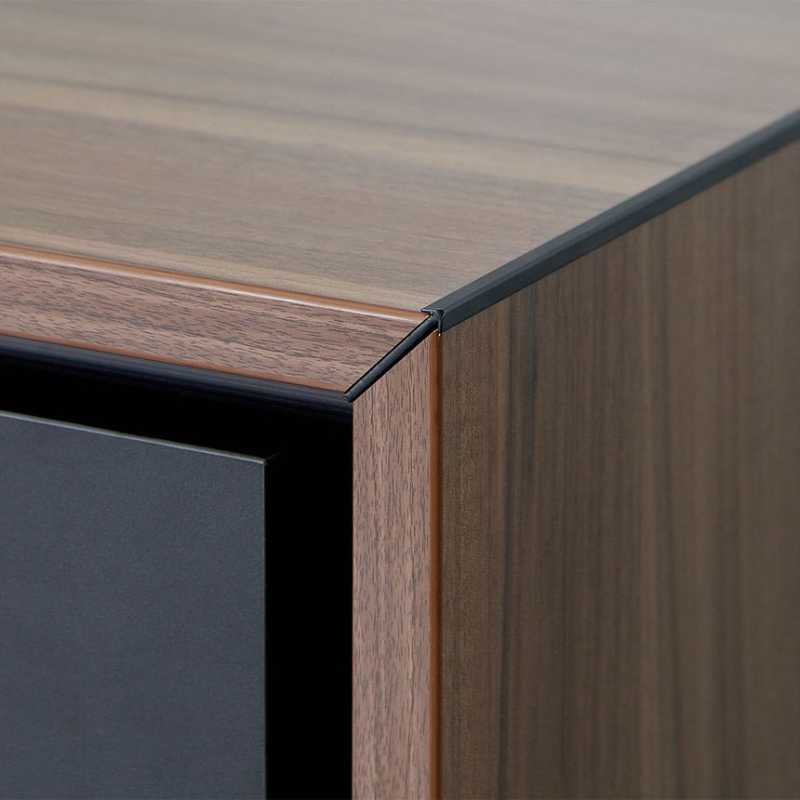Mapleview 230CM Return Office Desk Walnut Desk Front Corner View