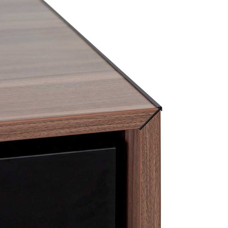 Mapleview 230CM Return Office Desk Walnut Top Corner View