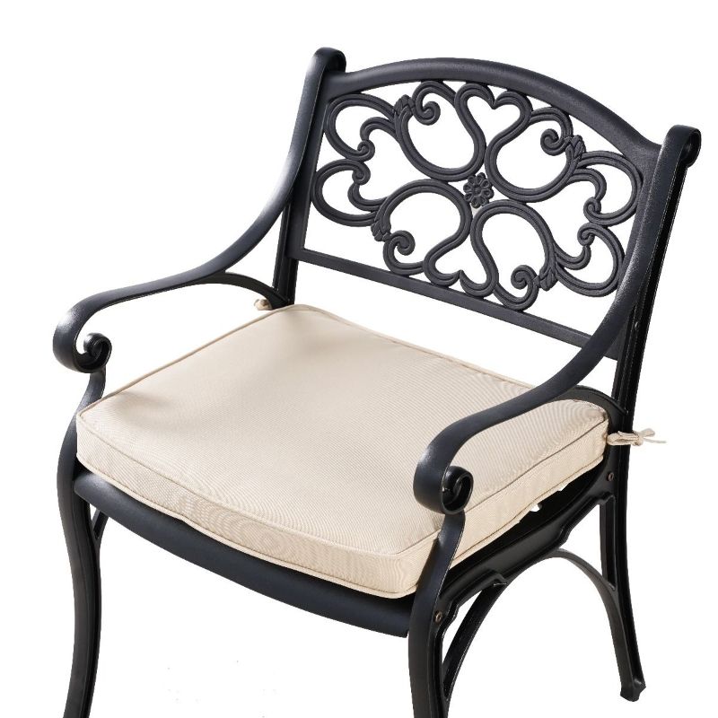 Marco Cast Aluminium Outdoor Dining Chairs Set Of 2 Black Top Angle View