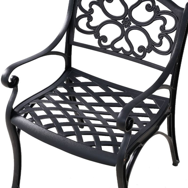 Marco Cast Aluminium Outdoor Dining Chairs Set Of 2 Black Without Foam