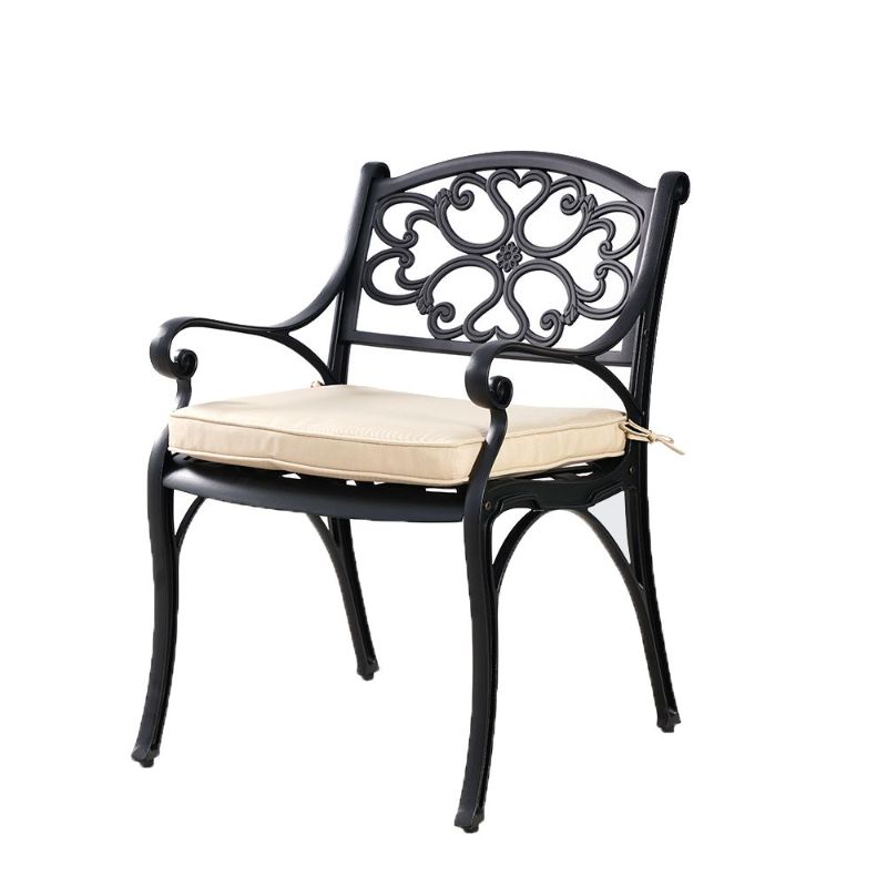 Marco Cast Aluminium Outdoor Dining Chairs Set Of 2 Black