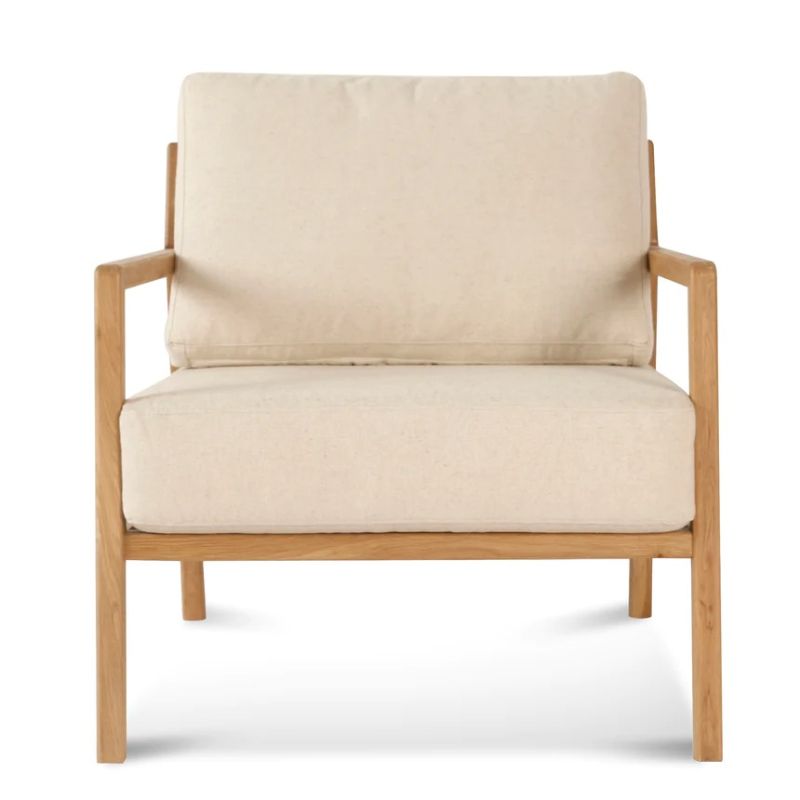 Marley Fabric Armchair Light Beige Front