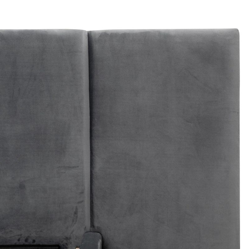 Marlingate King Bed Frame Charcoal Velvet Headrest