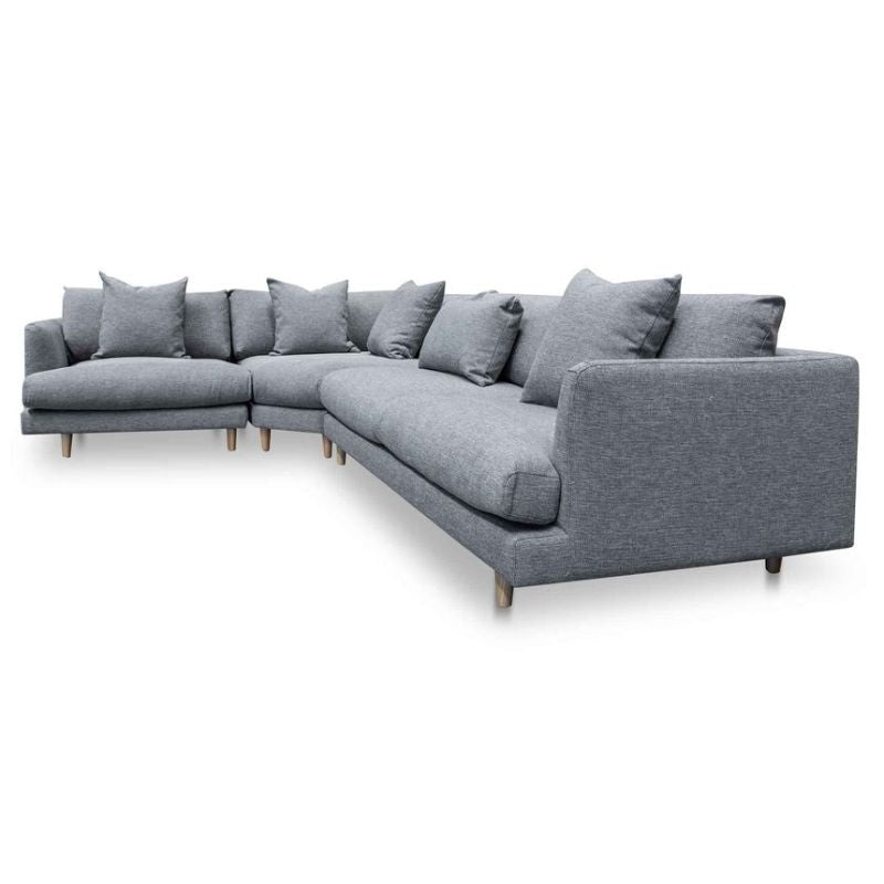 Meadowvale Fabric Left Return Modular Sofa Graphite Grey Corner View