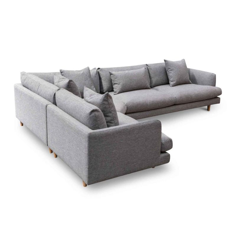 Meadowvale Fabric Left Return Modular Sofa Graphite Grey Corner
