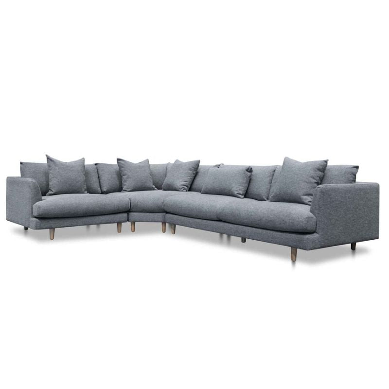 Meadowvale Fabric Left Return Modular Sofa Graphite Grey Full View