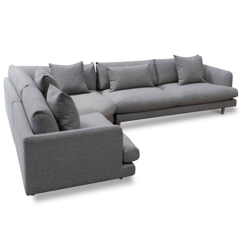 Meadowvale Fabric Left Return Modular Sofa Graphite Grey Side