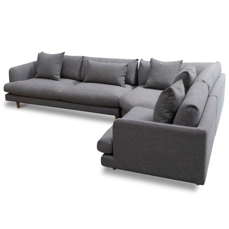 Meadowvale Fabric Right Return Modular Sofa Graphite Grey Corner View
