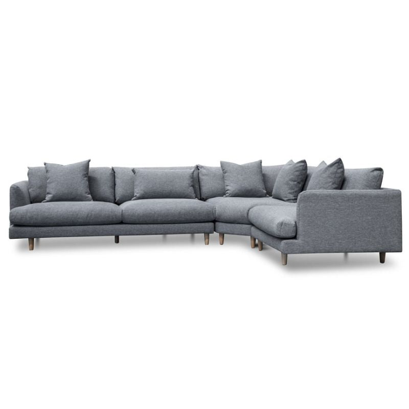 Meadowvale Fabric Right Return Modular Sofa Graphite Grey Front View