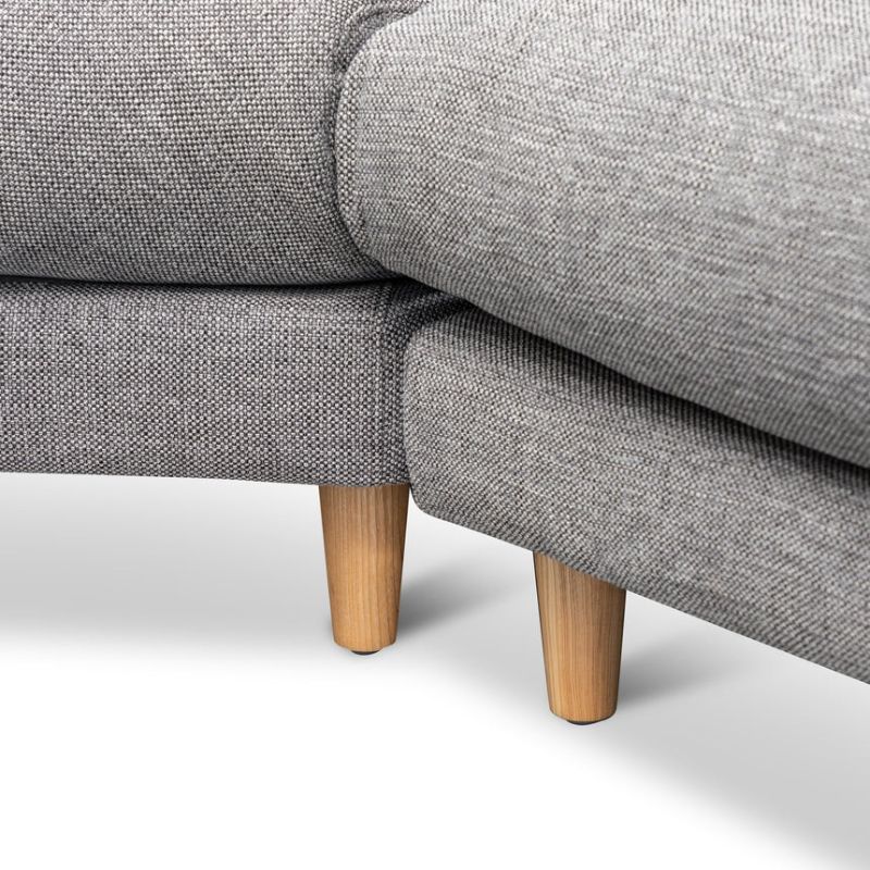 Meadowvale Fabric Right Return Modular Sofa Graphite Grey Legs View