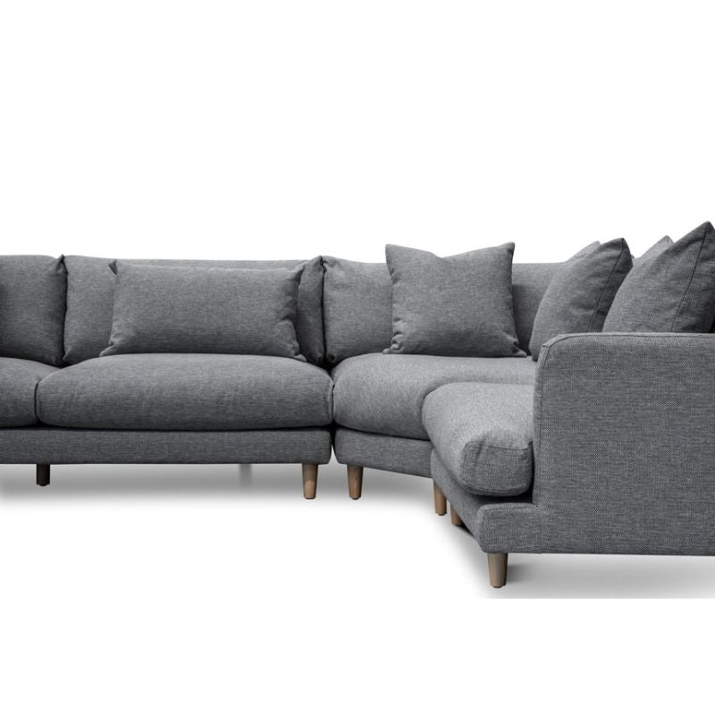 Meadowvale Fabric Right Return Modular Sofa Graphite Grey Right Side