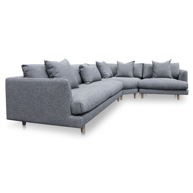 Meadowvale Fabric Right Return Modular Sofa Graphite Grey Side View