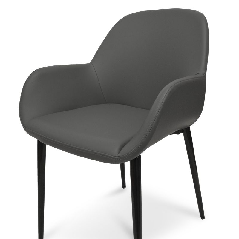 Middleton Dining Chair Charcoal Grey With Black Legs Angle