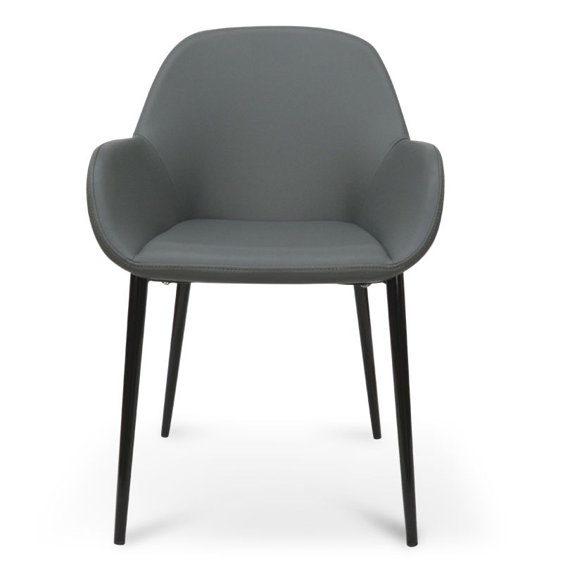 Middleton Dining Chair Charcoal Grey With Black Legs Front