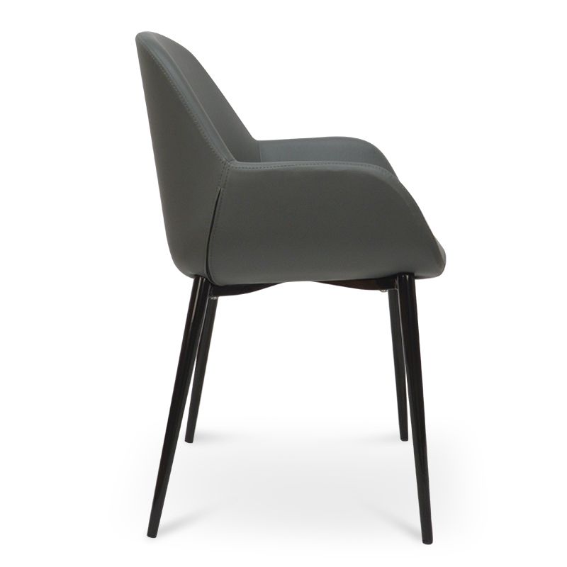 Middleton Dining Chair Charcoal Grey With Black Legs Side