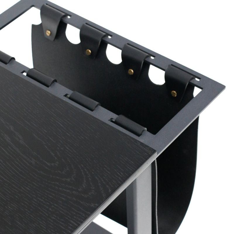 Morley 50CM Wooden Side Table Black Angle