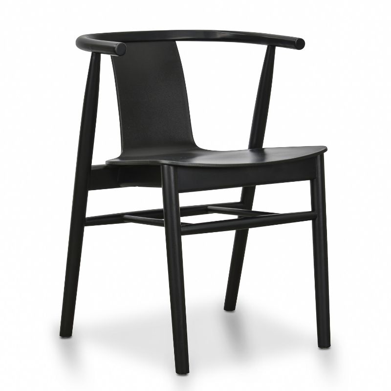 Newcastle Wooden Dining Chair Black Angle