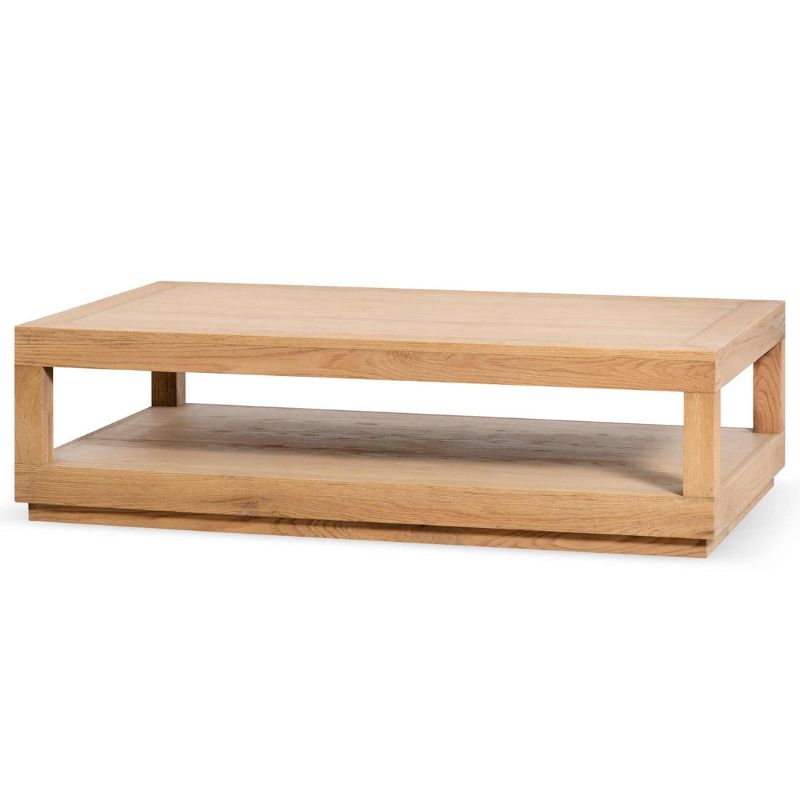 Normandy 140CM Wooden Coffee Table Natural Front