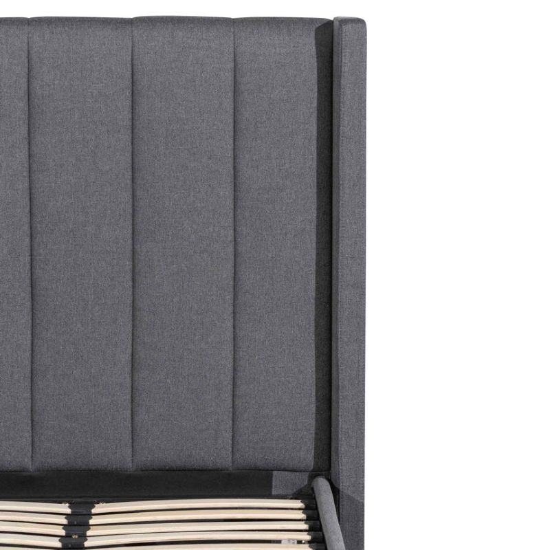Northridge Fabric Single Bed Frame Charcoal Grey Close