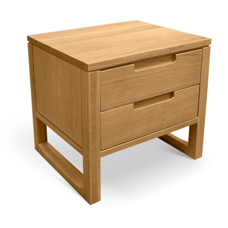 Norwood 2 Drawer Wooden Bedside Table Angle