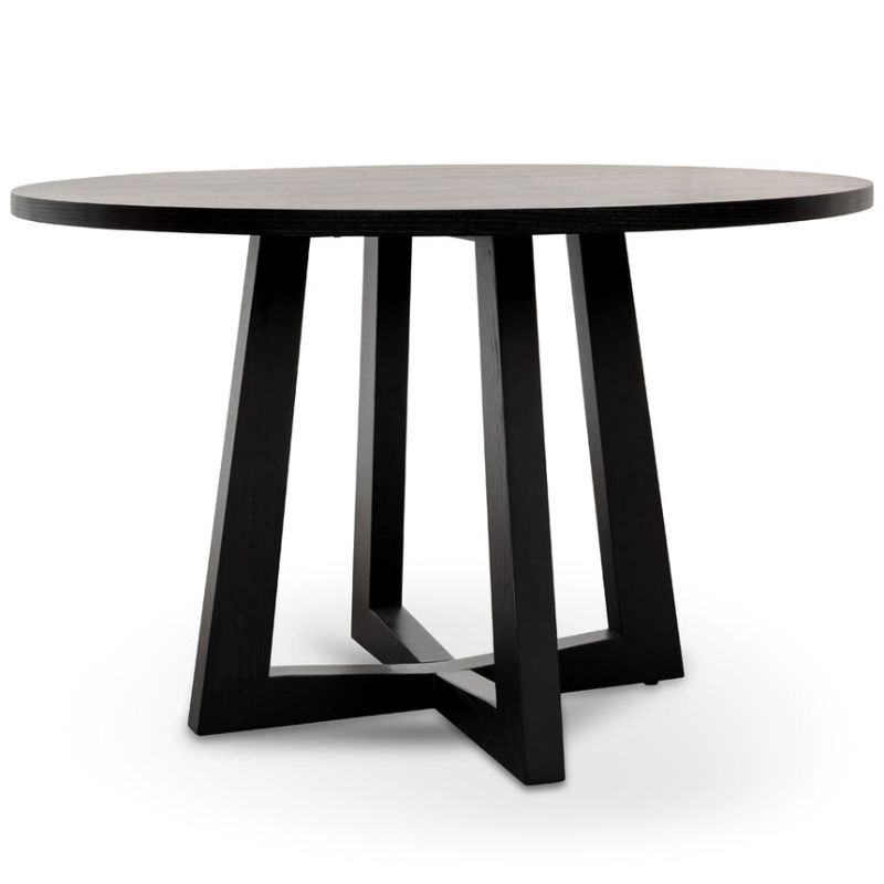 Oakhurst 120CM Round Wooden Dining Table Black Front