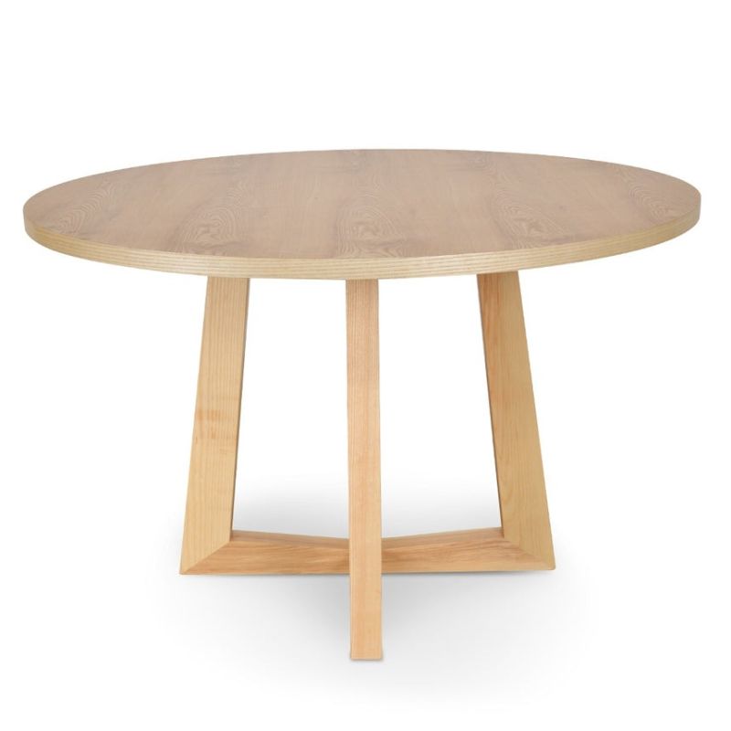 Oakhurst 120CM Round Wooden Dining Table Natural Front View