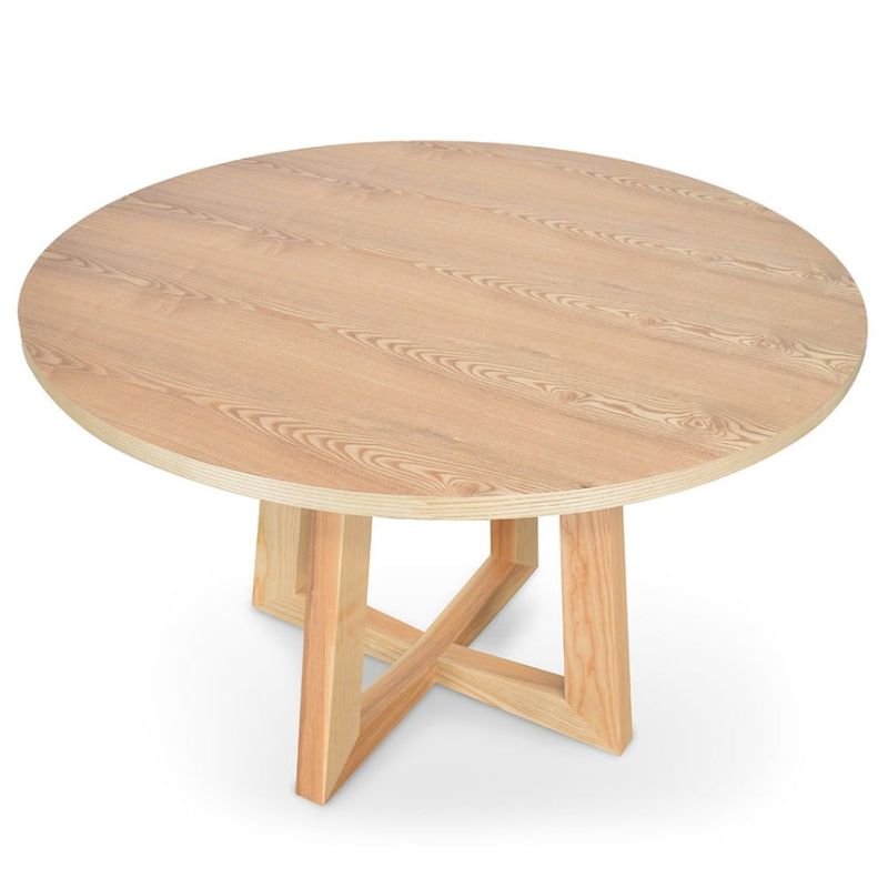 Oakhurst 120CM Round Wooden Dining Table Natural Top View